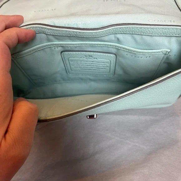 Coach Light Green Leather Crossbody Bag - Picture 3 of 8